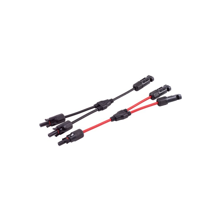MC4 T-Adapterkabel Set, 2/1, 4mm², rot/schwarz, 30cm