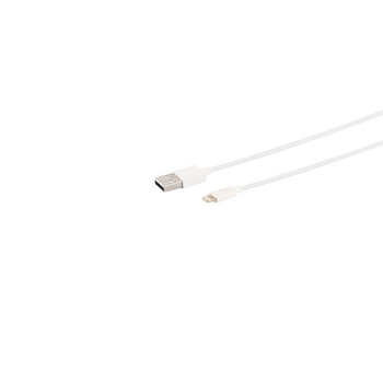 USB Lade-Sync Kabel, USB A Stecker auf 8-Pin Stecker, 2.0, ABS, weiß, 0,2m