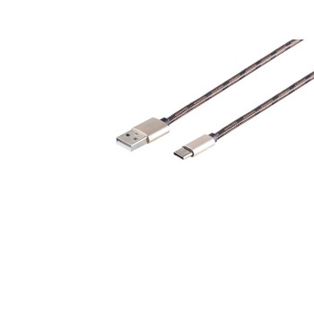 USB-Ladekabel A Stecker auf USB Typ C braun 0,9m